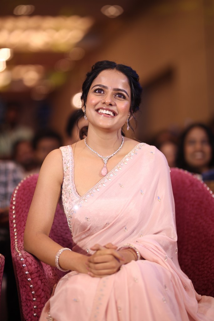 Vaishnavi Chaitanya Shines in Saree at Epic Trailer Launch Event