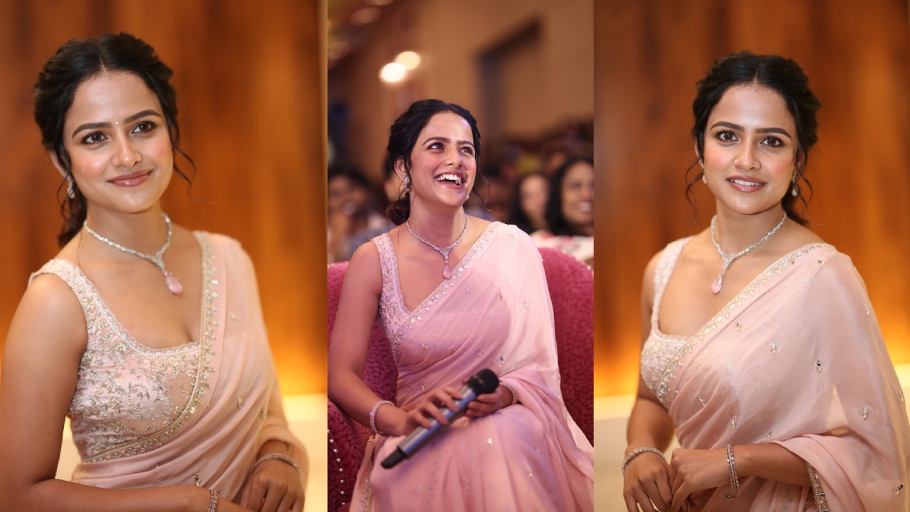 Vaishnavi Chaitanya Shines in Saree at Epic Trailer Launch Event