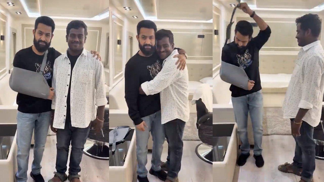 NTR : మూగ అభిమాని కోసం.. చేతికి ఉన్న పౌచ్ తీసేసి మరీ హగ్ ఇచ్చిన ఎన్టీఆర్.. వీడియో వైరల్..