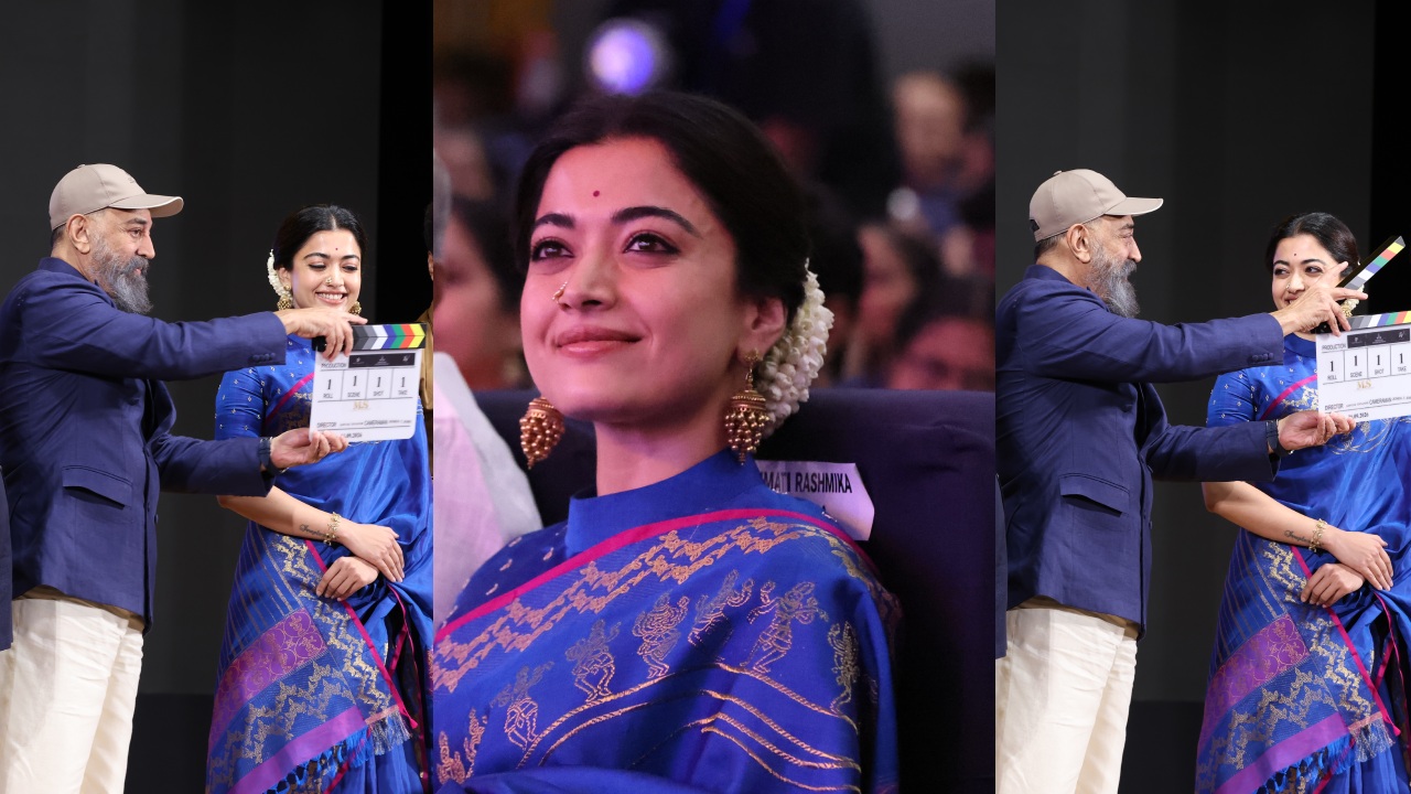 Rashmika Mandanna : MS సుబ్బులక్ష్మి బయోపిక్ ఓపెనింగ్.. రష్మికపై క్లాప్ కొట్టిన కమల్ హాసన్.. ఫొటోలు..