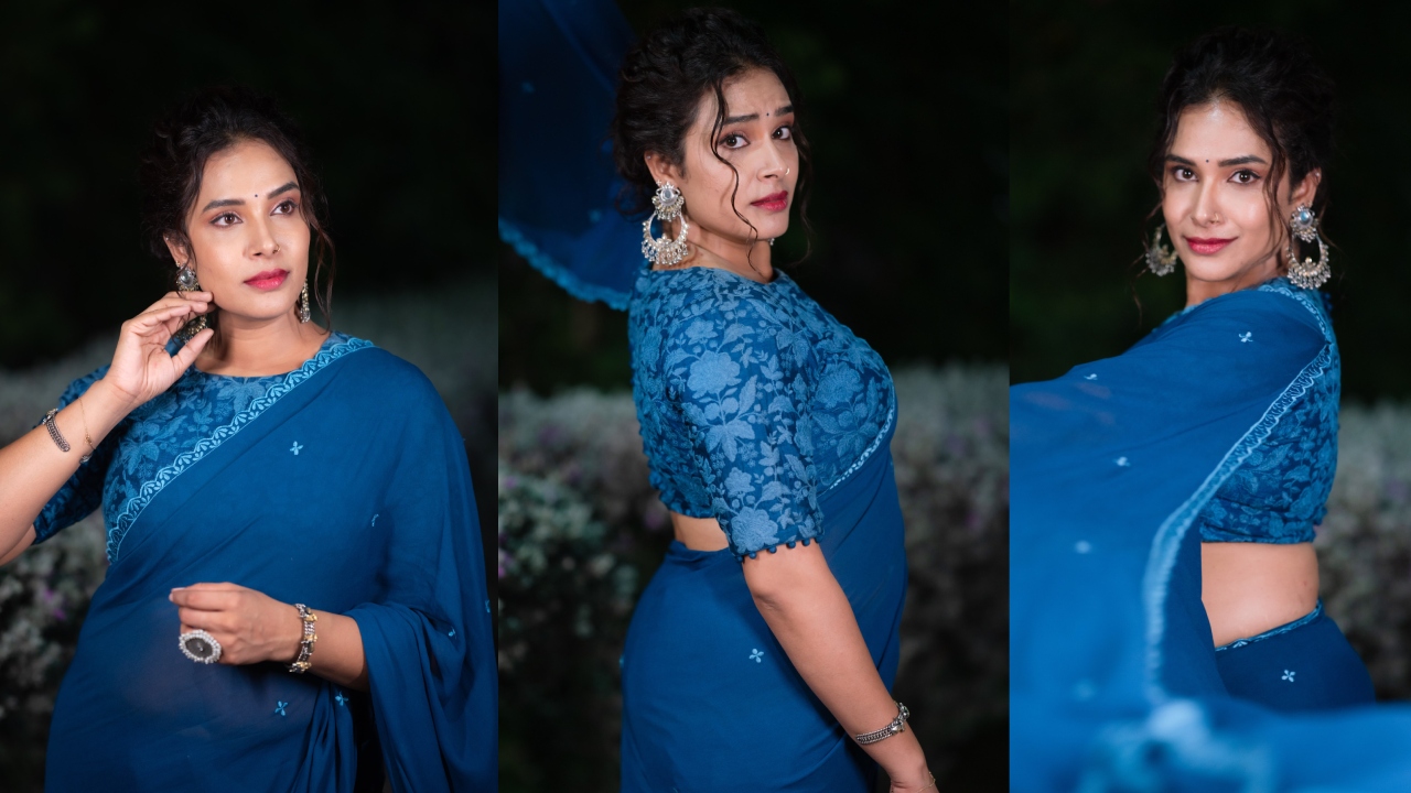 Actress Hari Teja : బ్లూ క‌ల‌ర్ శారీలో సాంప్ర‌దాయంగా.. న‌టి హ‌రితేజ ఫోటోలు వైర‌ల్..