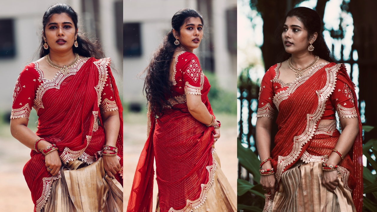 Sharanya Pradeep : హాఫ్ శారీలో నటి శరణ్య ప్రదీప్.. అదిరిపోయే ఫోటోలు..