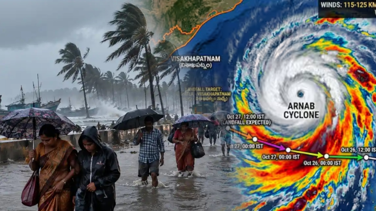 Arnab Cyclone : అతి తీవ్ర తుపాన్‌గా అర్నబ్.. ఏపీలోని కోస్తాంధ్రకు రెడ్ అలర్ట్.. ఈ జిల్లాల్లో నేడు, రేపు కుంభవృష్టి.. భీకర గాలులు..