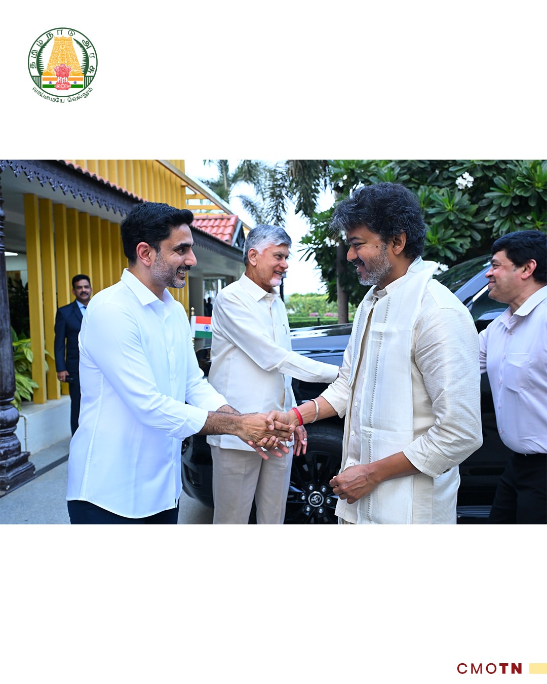 Tamilnadu CM Vijay Meets AP CM Chandrababu Naidu and Nara Lokesh