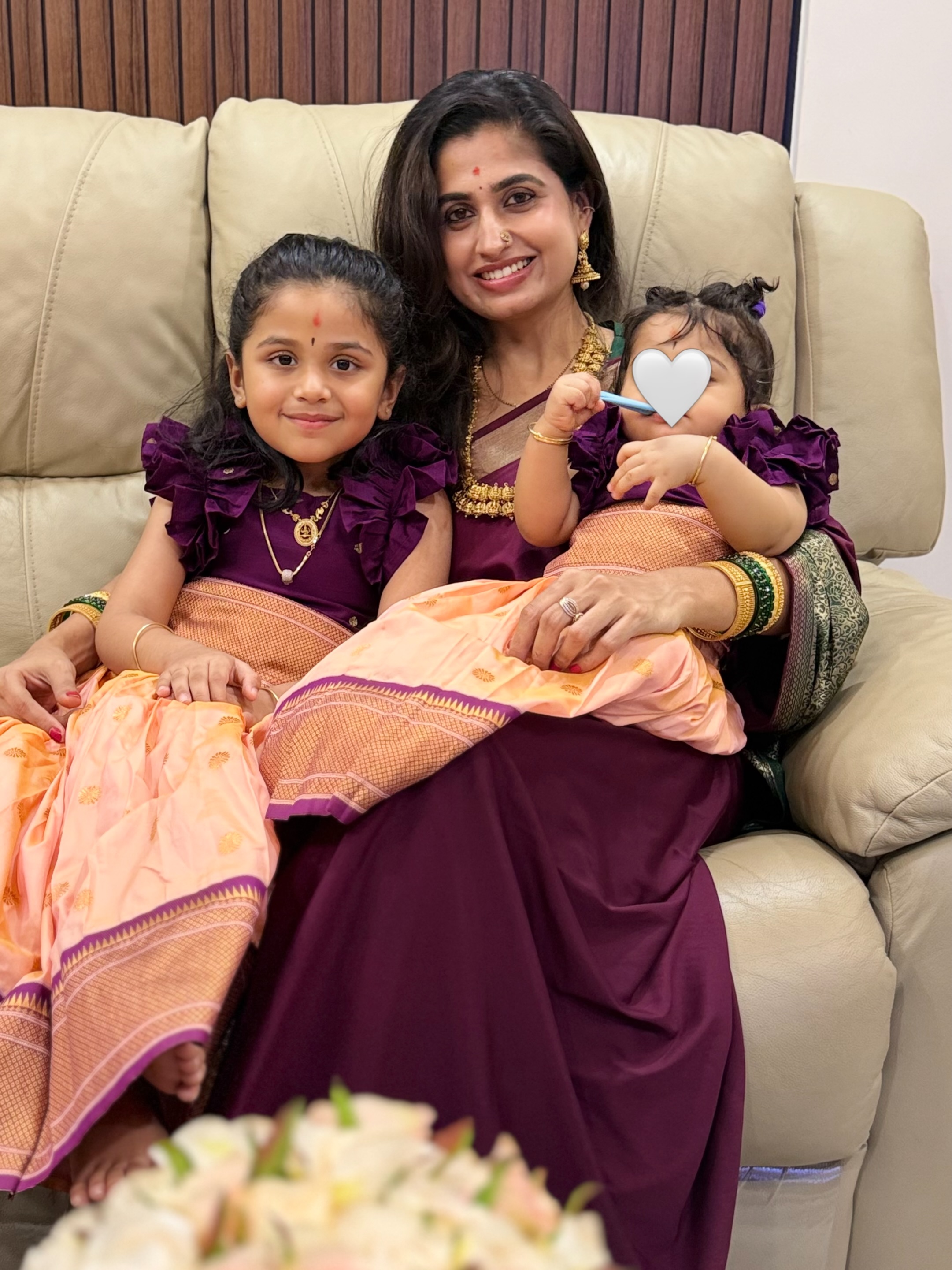Bigg Boss Chaithra Rai Dasara Special Photos with her Daughters