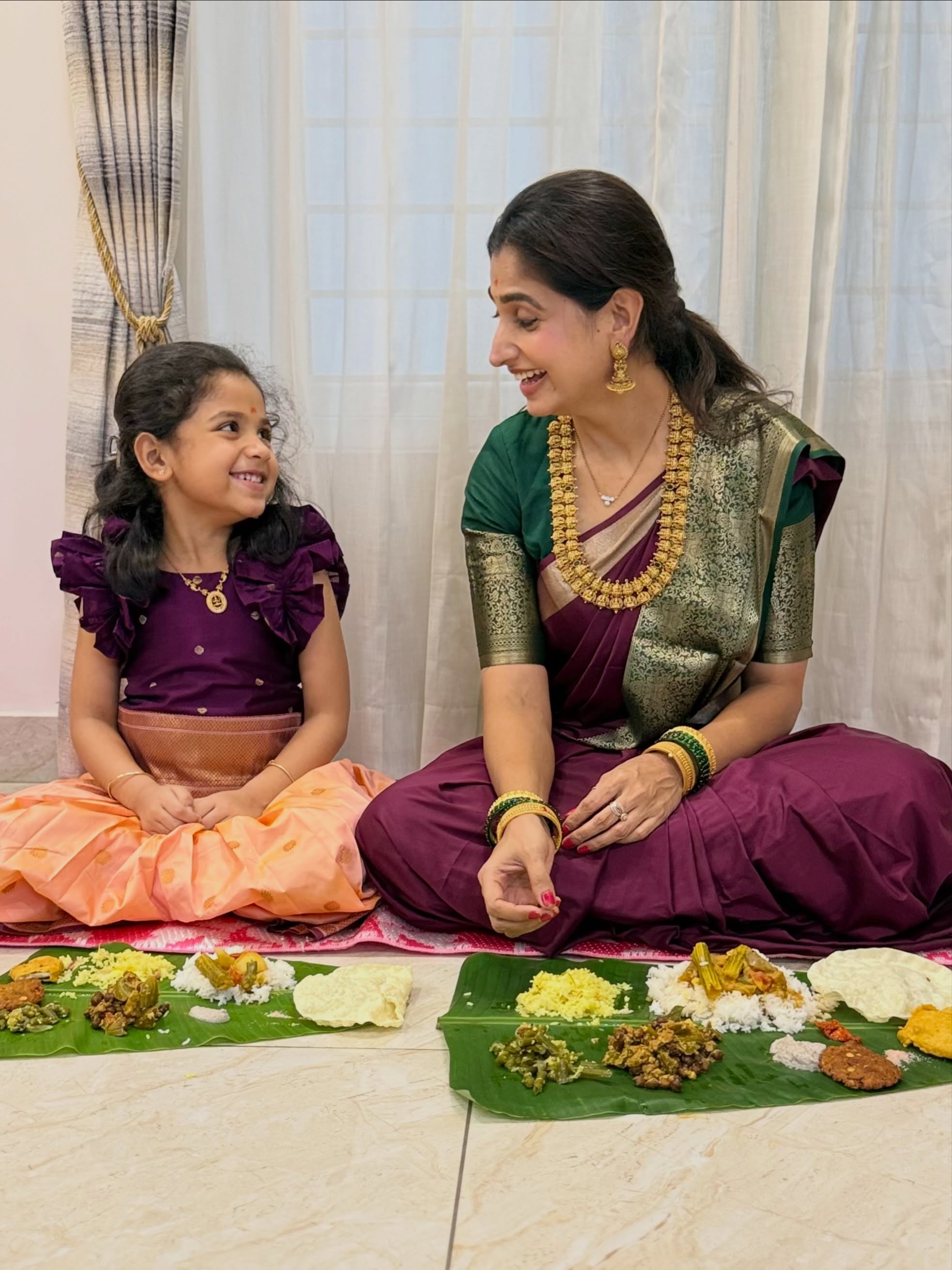 Bigg Boss Chaithra Rai Dasara Special Photos with her Daughters