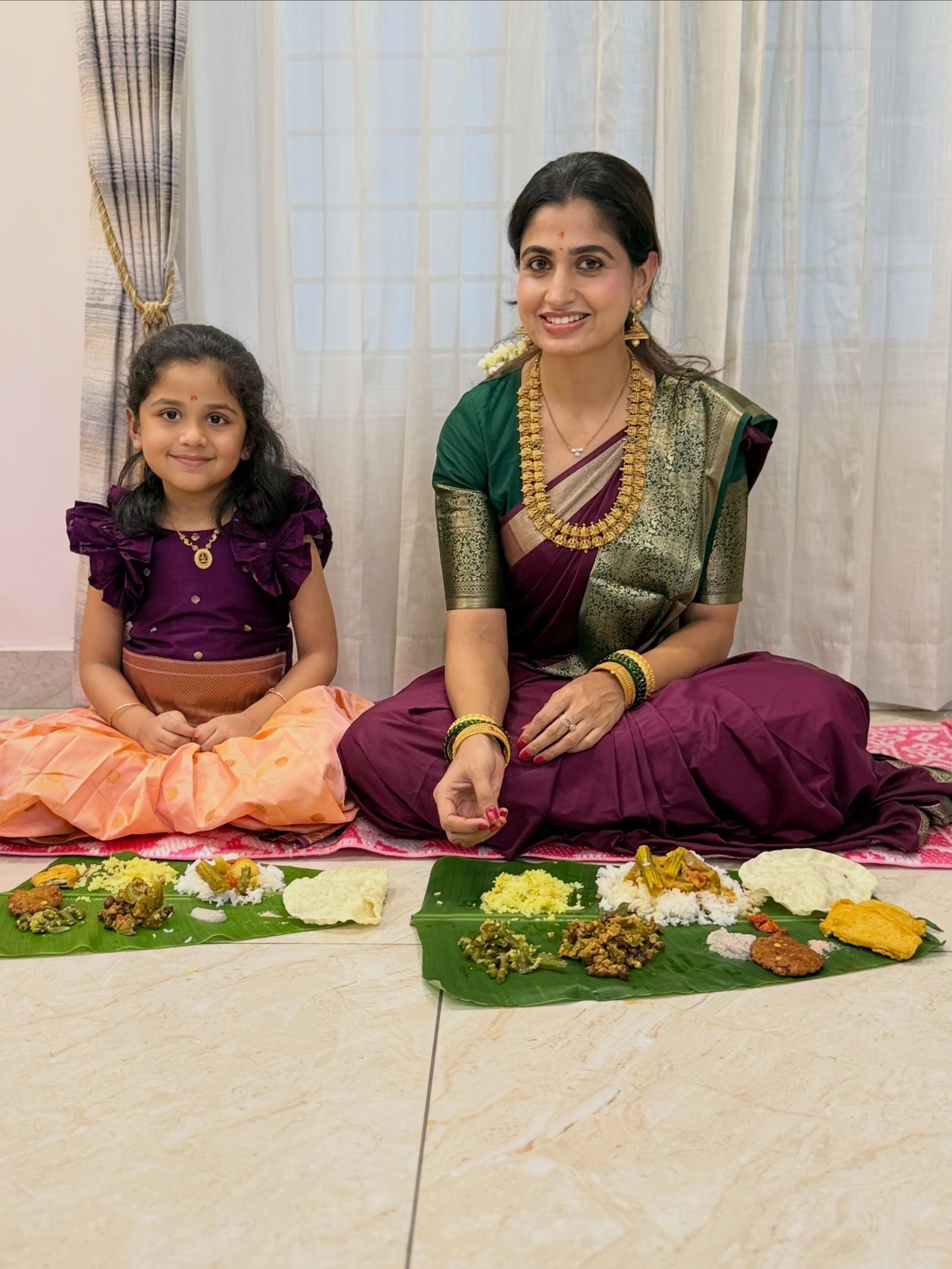 Bigg Boss Chaithra Rai Dasara Special Photos with her Daughters