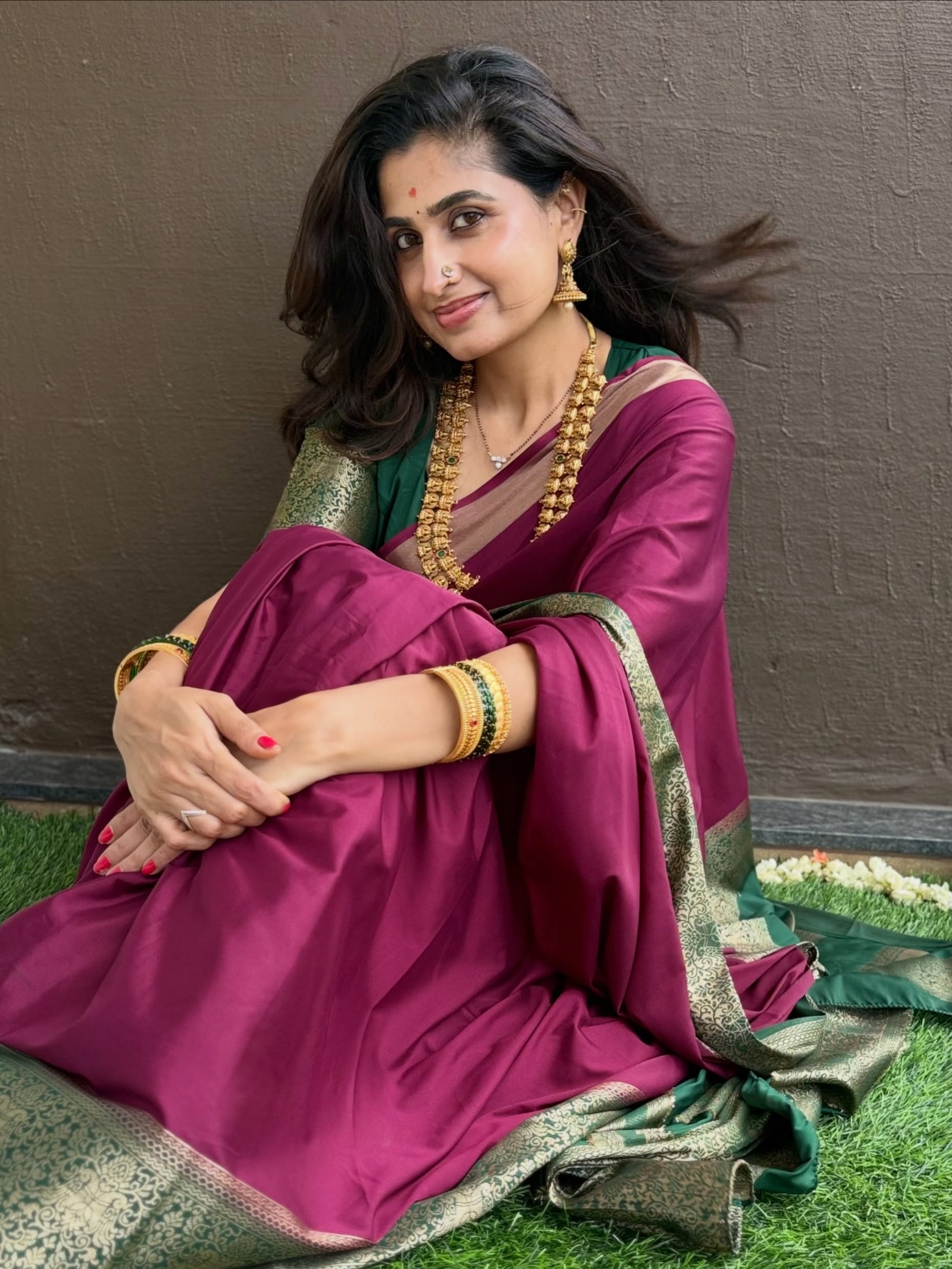 Bigg Boss Chaithra Rai Dasara Special Photos with her Daughters