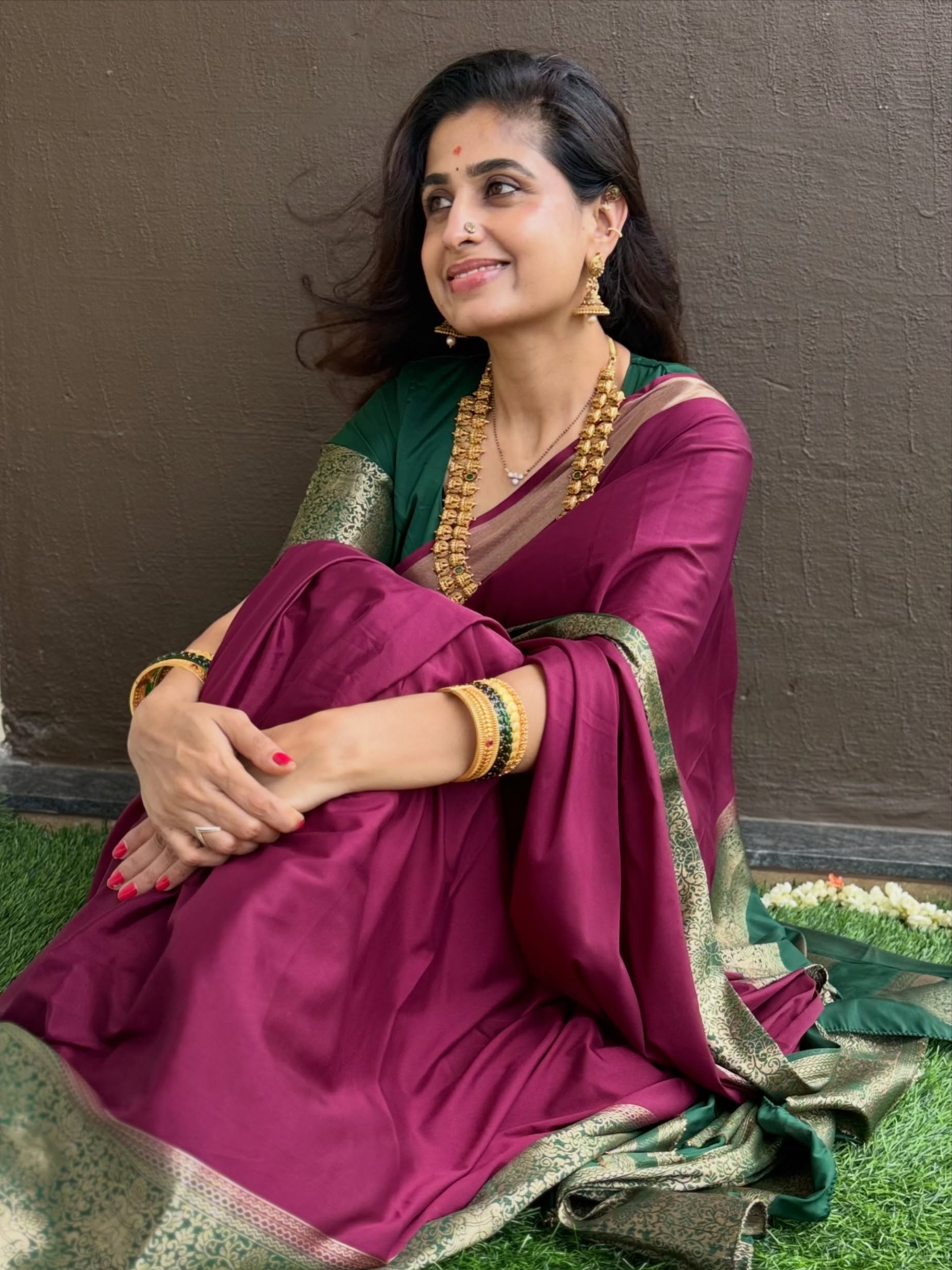 Bigg Boss Chaithra Rai Dasara Special Photos with her Daughters