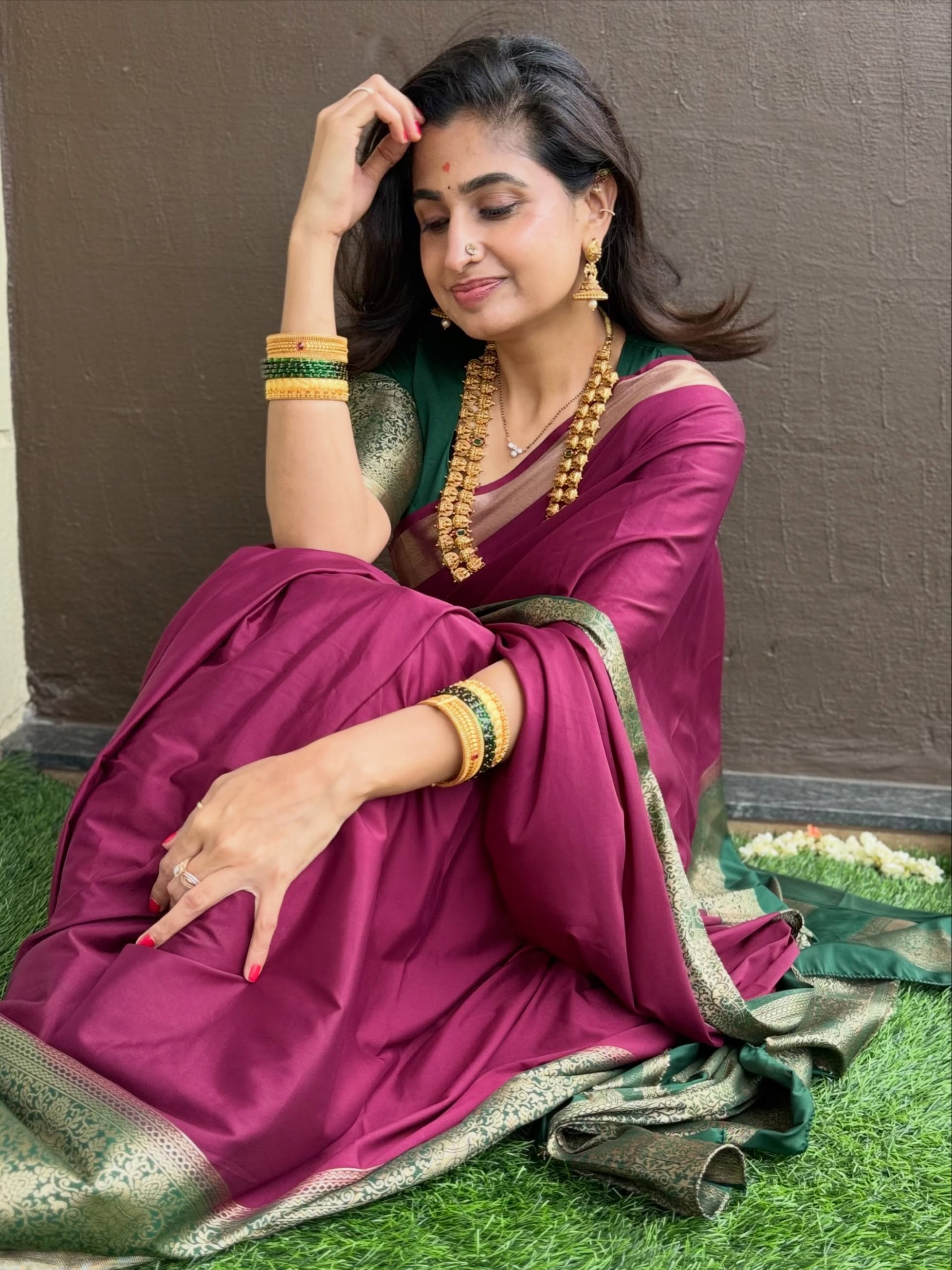 Bigg Boss Chaithra Rai Dasara Special Photos with her Daughters