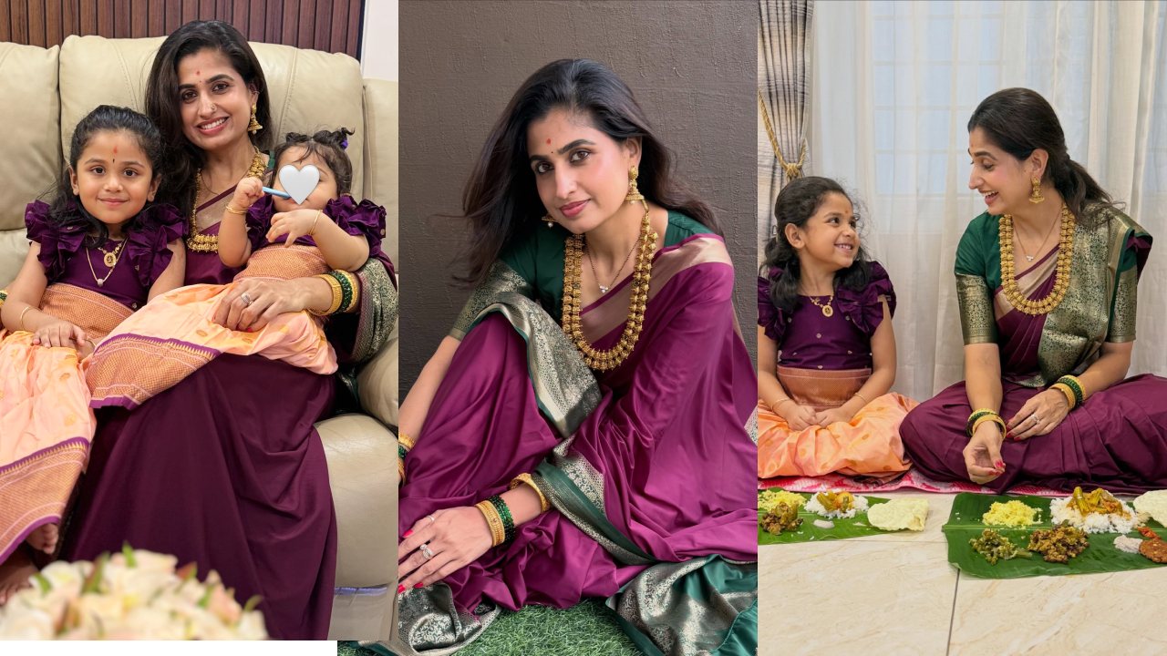 Bigg Boss Chaithra Rai Dasara Special Photos with her Daughters