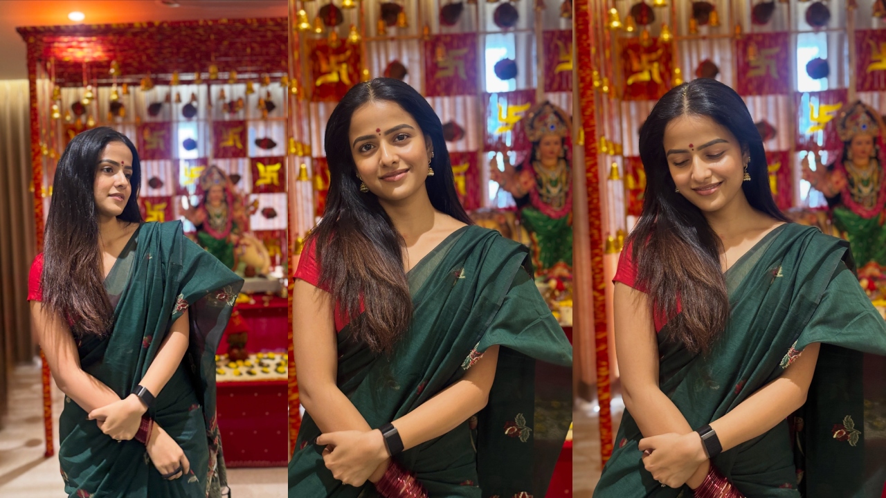 Vaishnavi Chaitanya : ద‌స‌రా స్పెష‌ల్.. అమ్మ‌వారి పూజ అనంత‌రం వైష్ణ‌వి చైత‌న్య‌.. సాంప్ర‌దాయంగా చీర‌లో..