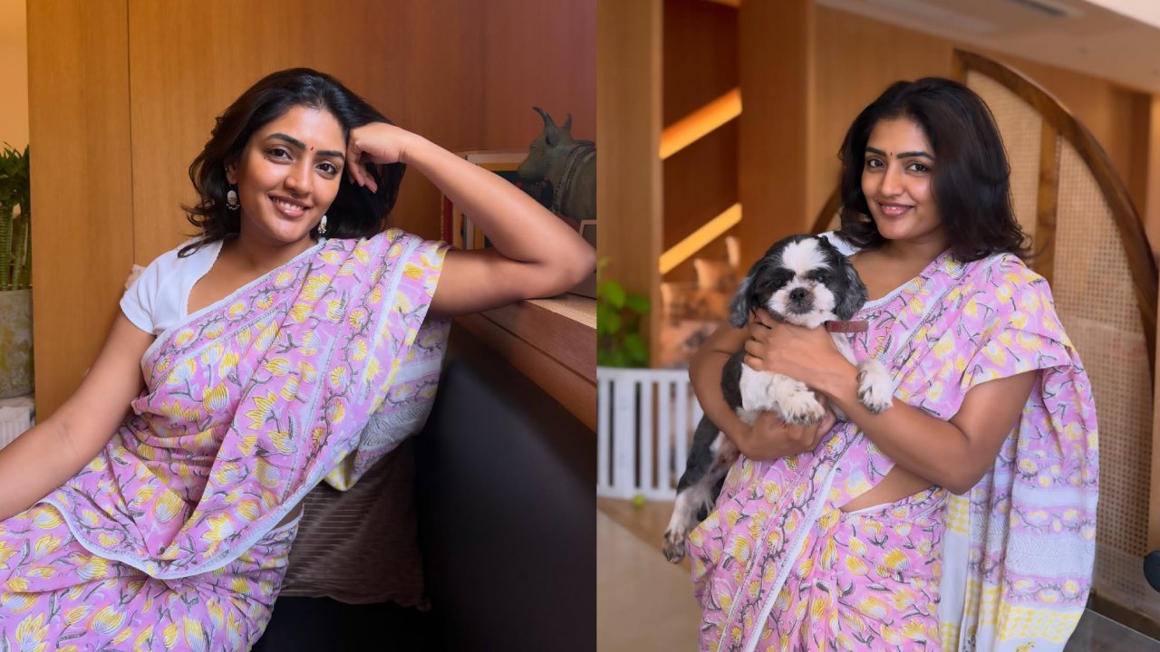 Eeshaa Rebba : చీరకట్టులో పెంపుడు కుక్కతో.. క్యూట్ ఫోటోలు షేర్ చేసిన ఈషారెబ్బ..