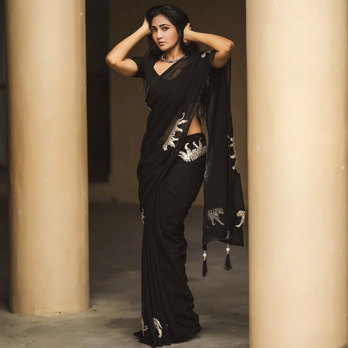 Gayathri Simhadri Stunning Looks in Black Saree