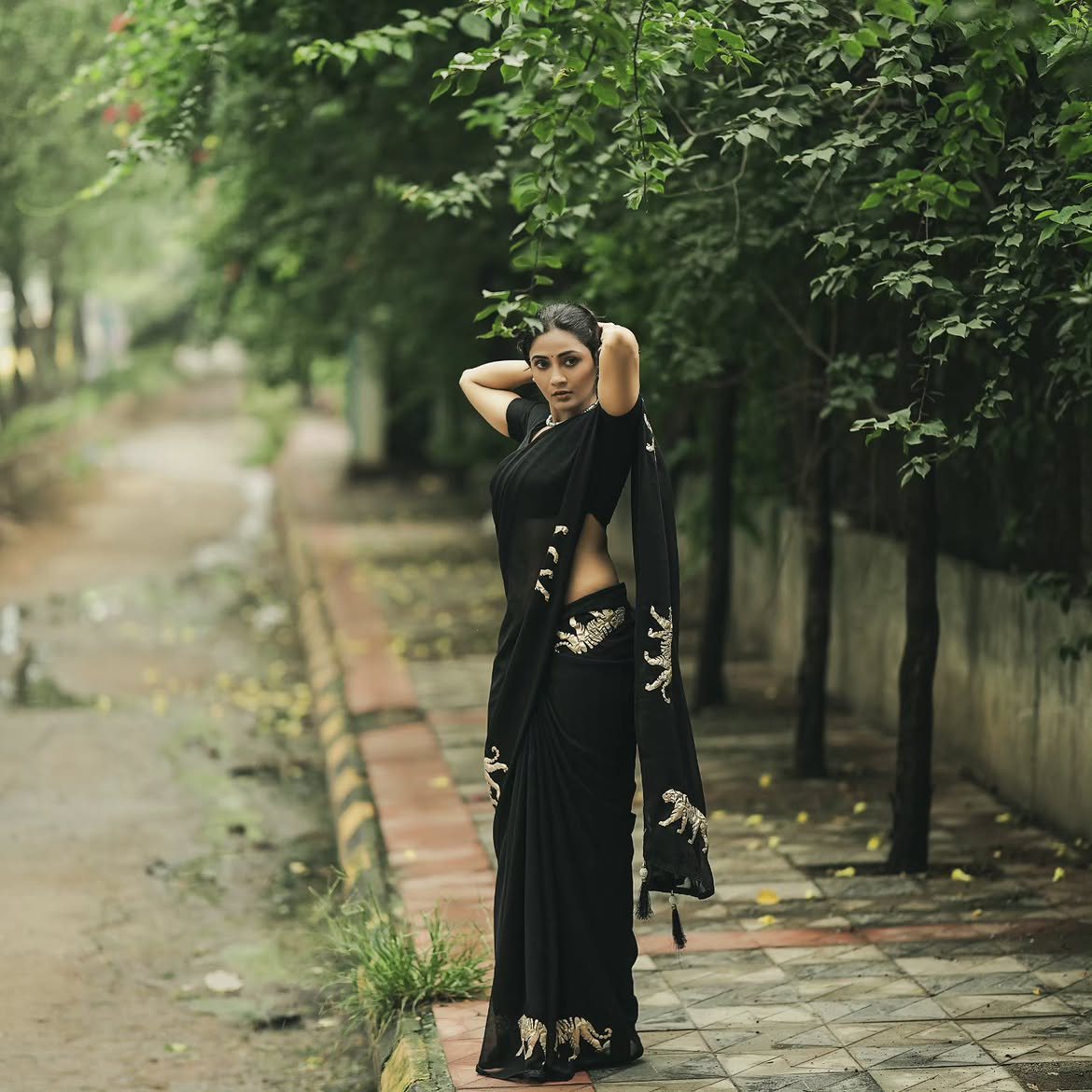 Gayathri Simhadri Stunning Looks in Black Saree