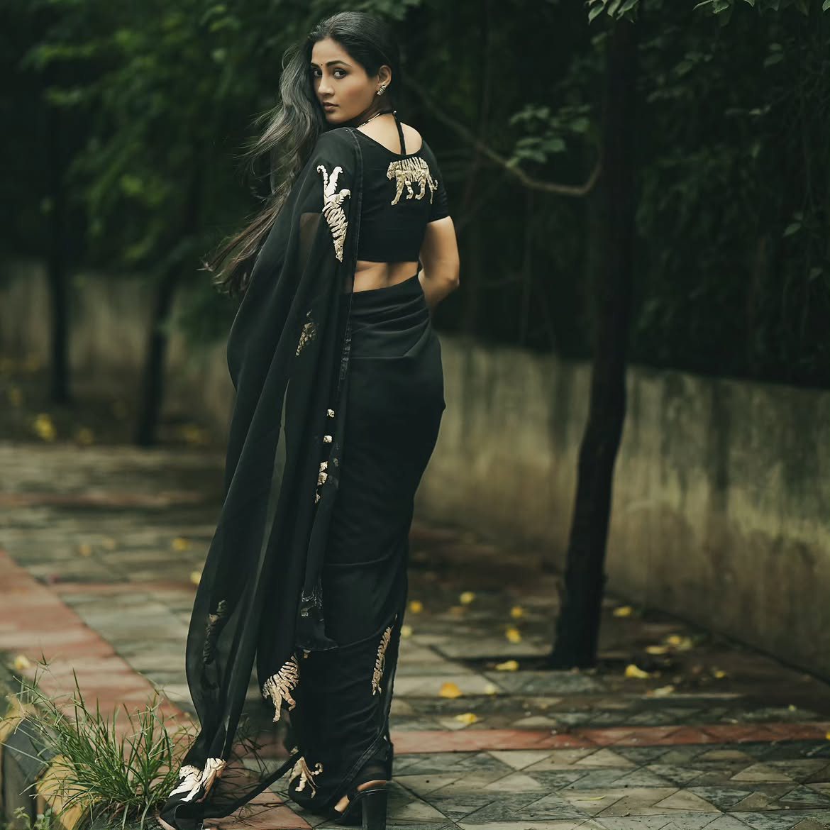 Gayathri Simhadri Stunning Looks in Black Saree