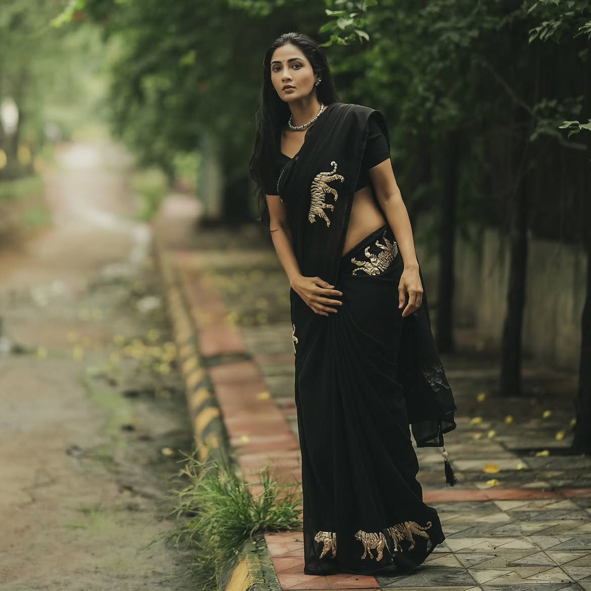 Gayathri Simhadri Stunning Looks in Black Saree