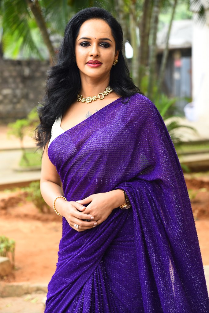 Jyoti Poorvaj Shines in Blue Saree at Killer Promotional Event