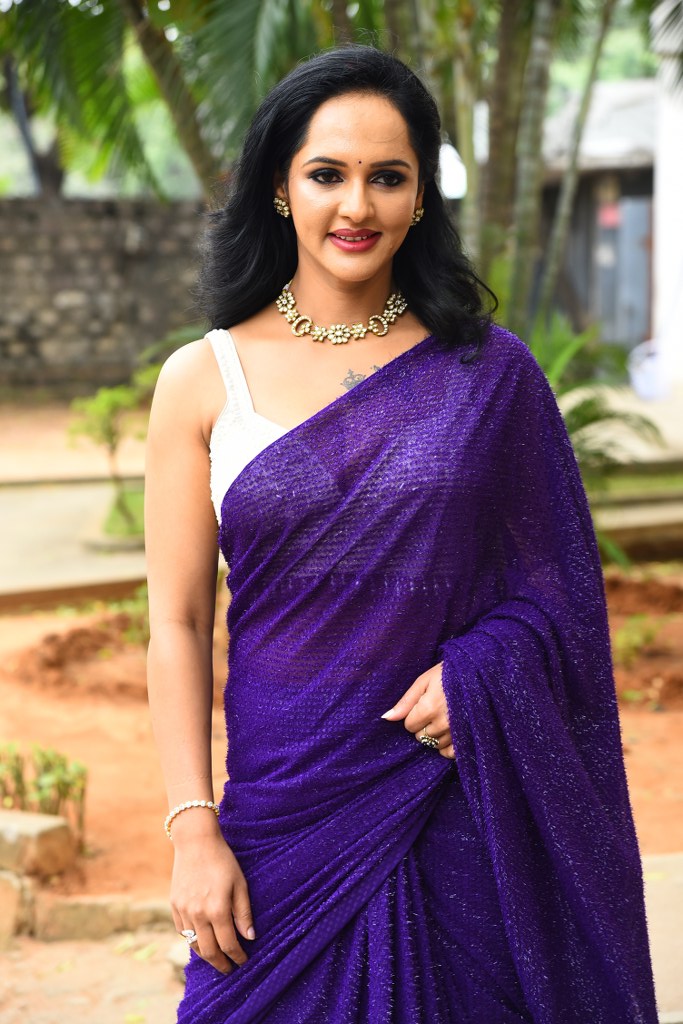 Jyoti Poorvaj Shines in Blue Saree at Killer Promotional Event
