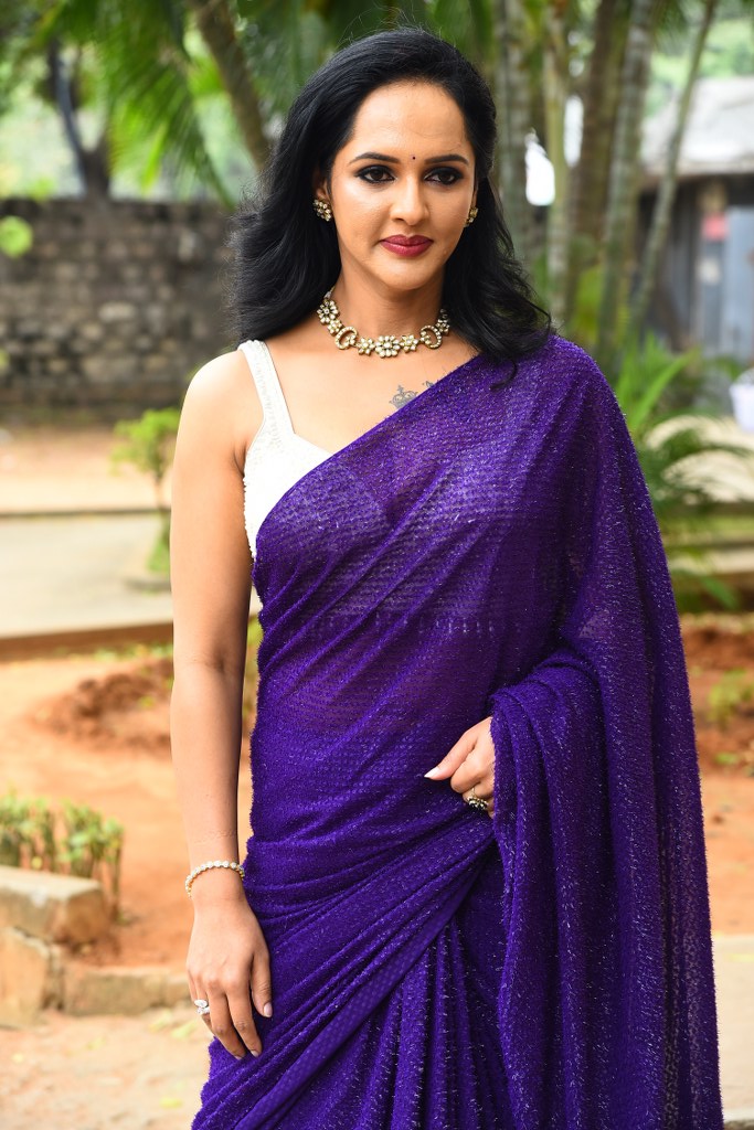 Jyoti Poorvaj Shines in Blue Saree at Killer Promotional Event