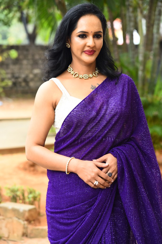 Jyoti Poorvaj Shines in Blue Saree at Killer Promotional Event