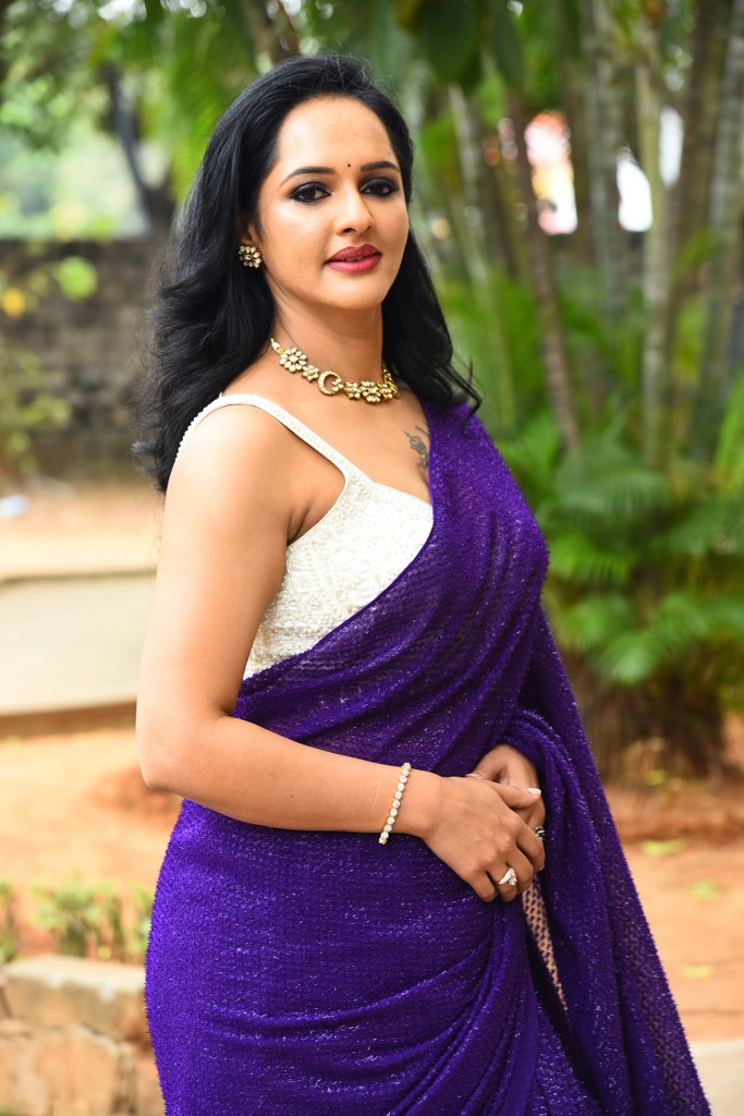 Jyoti Poorvaj Shines in Blue Saree at Killer Promotional Event