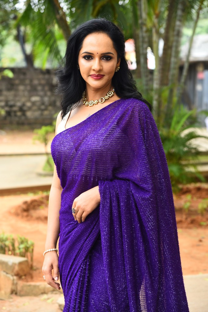 Jyoti Poorvaj Shines in Blue Saree at Killer Promotional Event