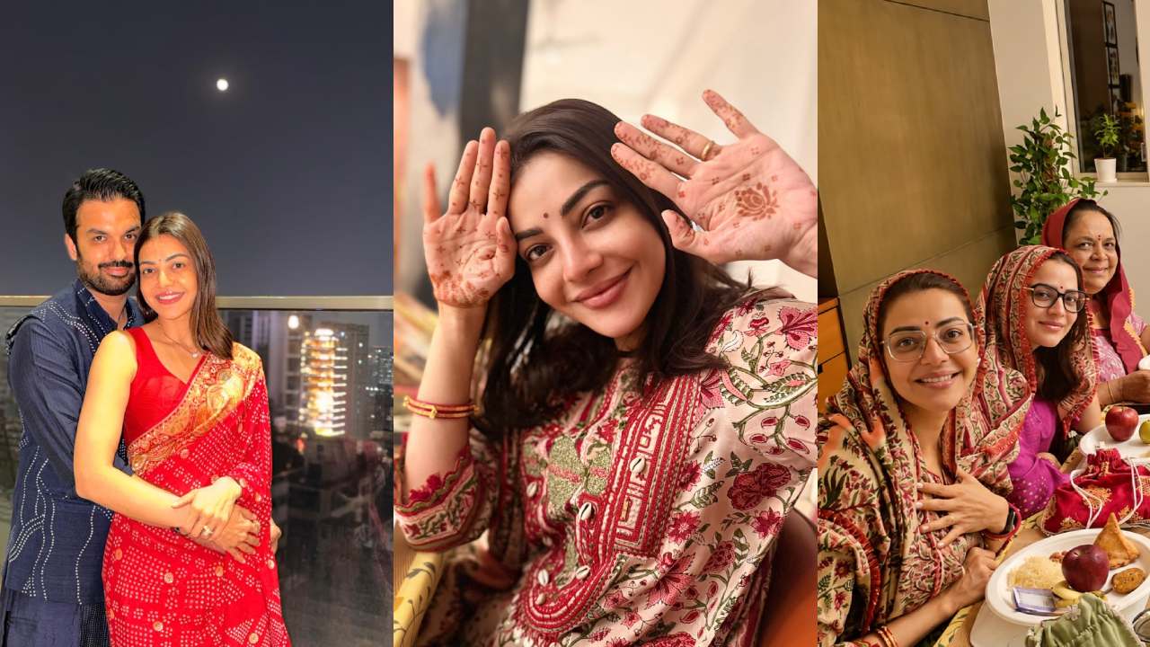 Kajal Aggarwal : కాజల్ అగర్వాల్ కర్వా చౌత్ వేడుకలు.. ఫొటోలు..