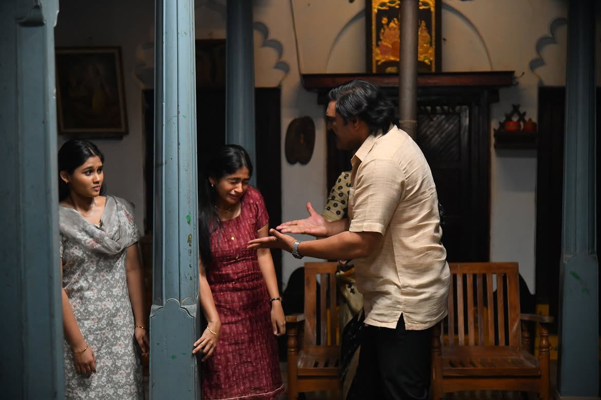 Nakshatra Shares Tella Kaagitham Working Stills