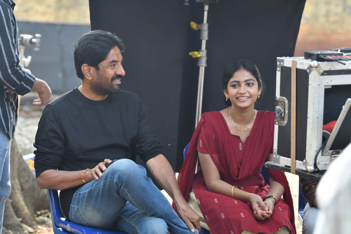 Nakshatra Shares Tella Kaagitham Working Stills