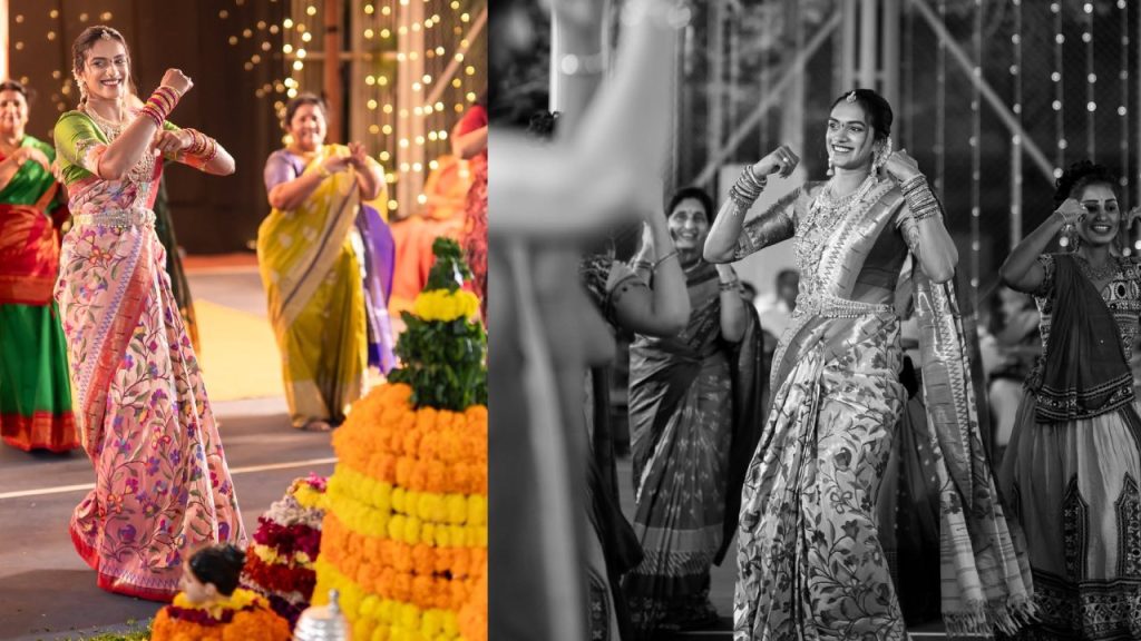 PV Sindhu : పీవీ సింధు బతుకమ్మ సెలబ్రేషన్స్.. ఫొటోలు..