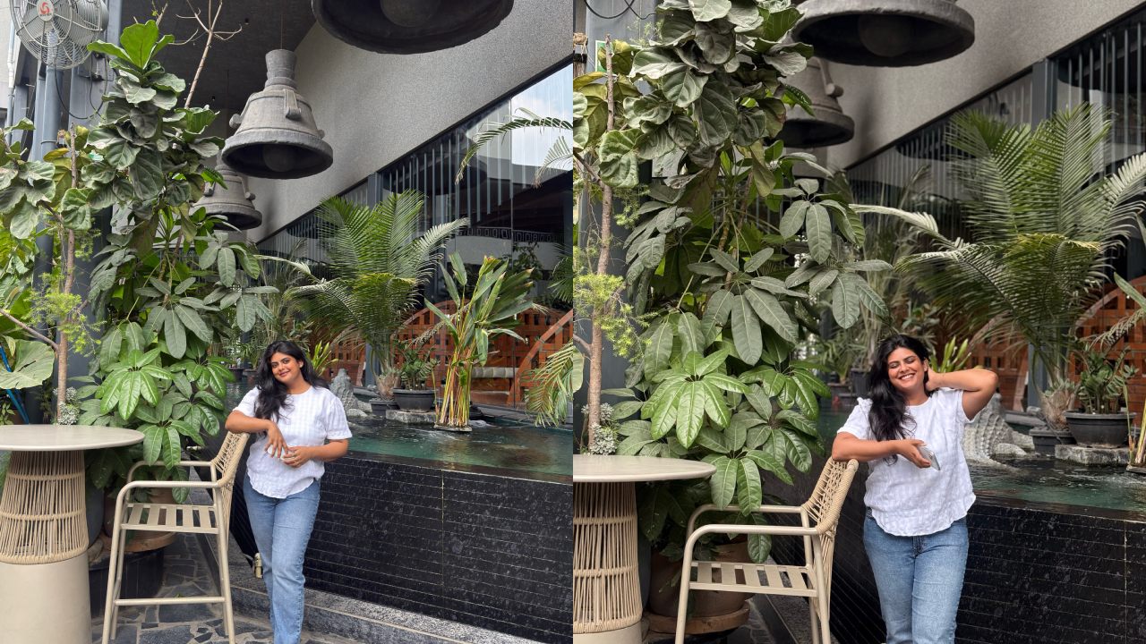 Pavithra Puri : చెట్ల మధ్య చిరునవ్వులు చిందిస్తూ.. పూరి జగన్నాధ్ కూతురు.. పవిత్ర పూరి ఫొటోలు..