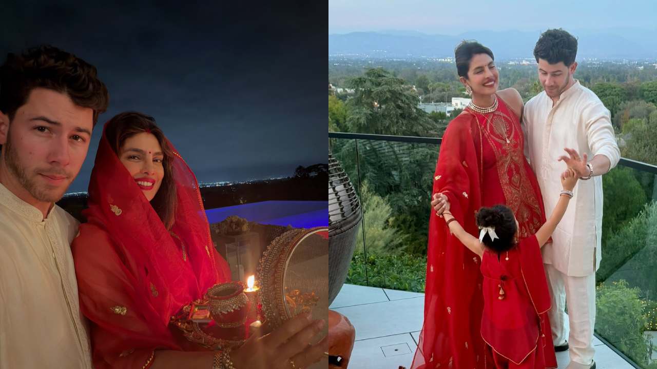 Priyanka Chopra : ప్రియాంక చోప్రా కర్వా చౌత్ సెలబ్రేషన్స్.. భర్త, కూతురుతో ఫొటోలు..
