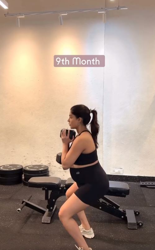 Samantha Exercise with 9th Month Baby Bump