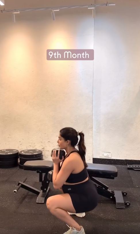 Samantha Exercise with 9th Month Baby Bump