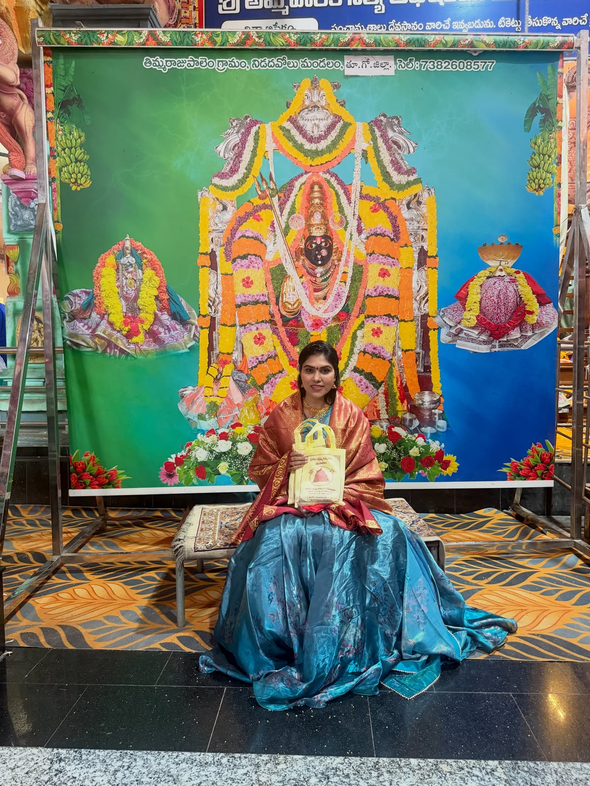 Jabardasth Satya Sri Visits Nidadavolu Kota Sattemma Thalli Temple