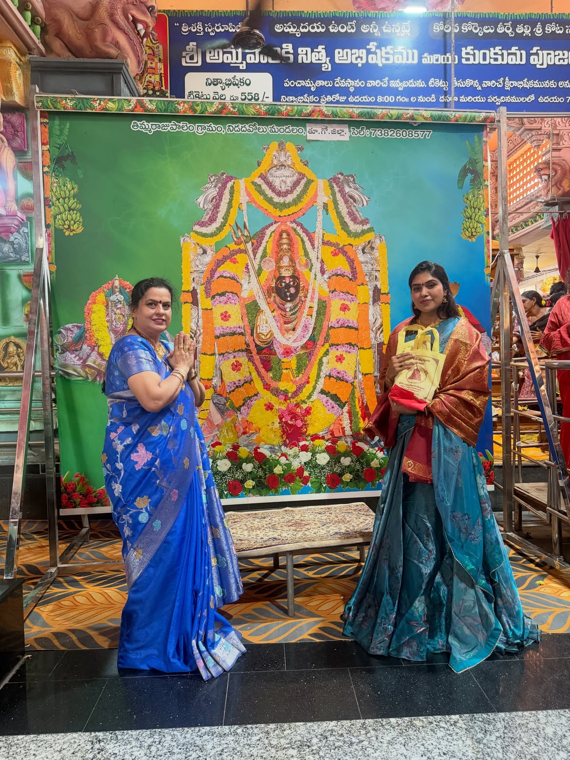 Jabardasth Satya Sri Visits Nidadavolu Kota Sattemma Thalli Temple