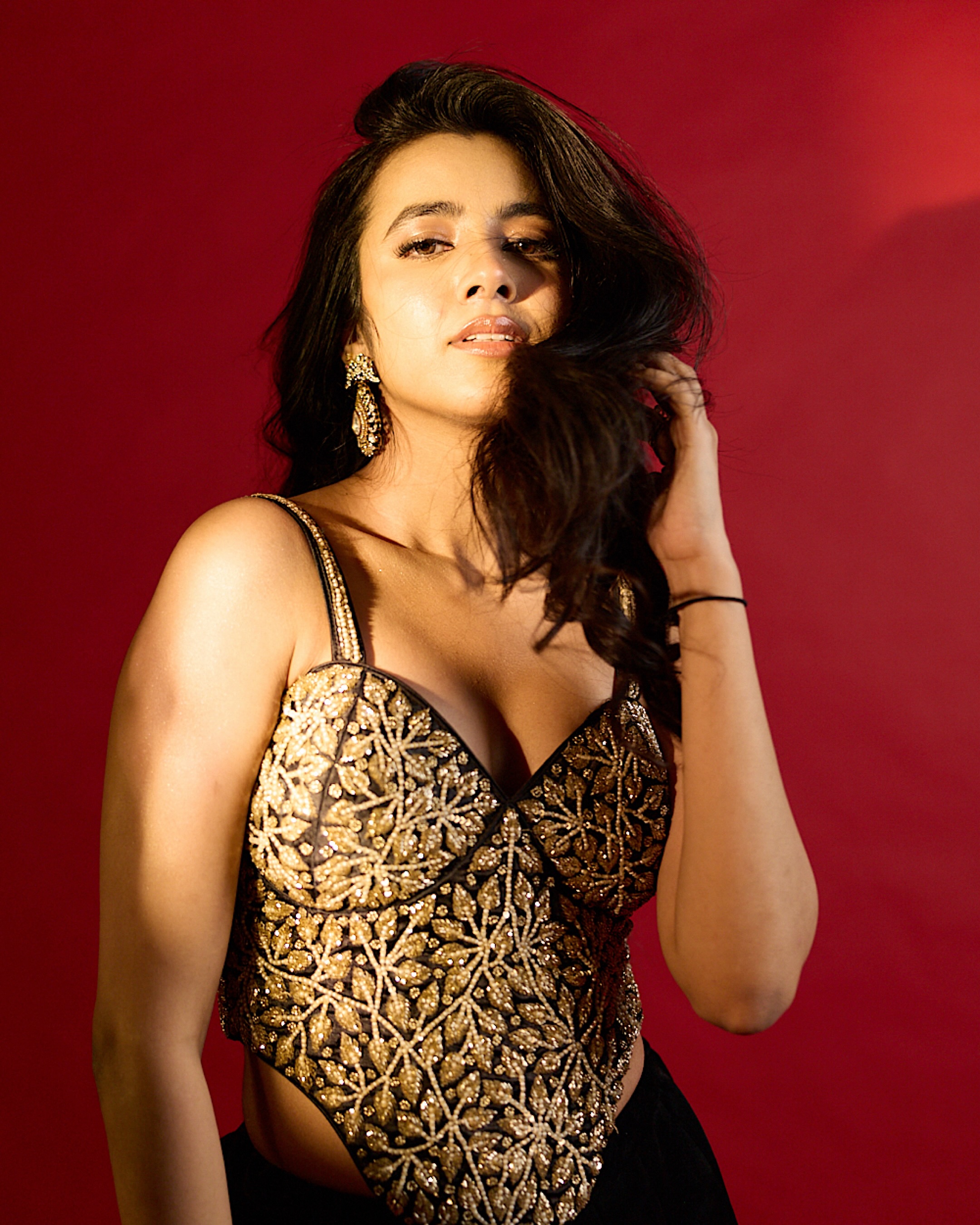 Shivani Nagaram Sizzling Poses in Black Dress