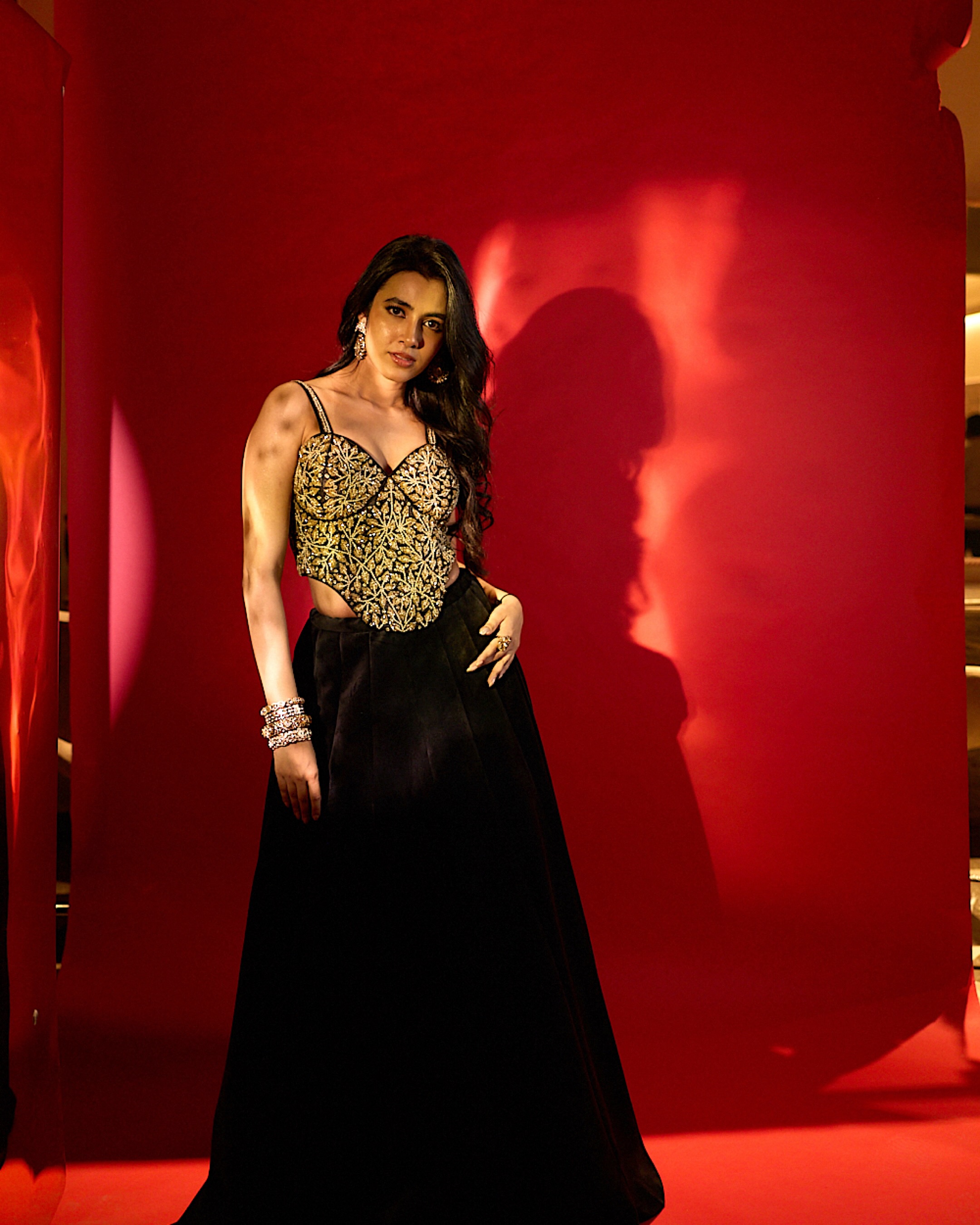 Shivani Nagaram Sizzling Poses in Black Dress