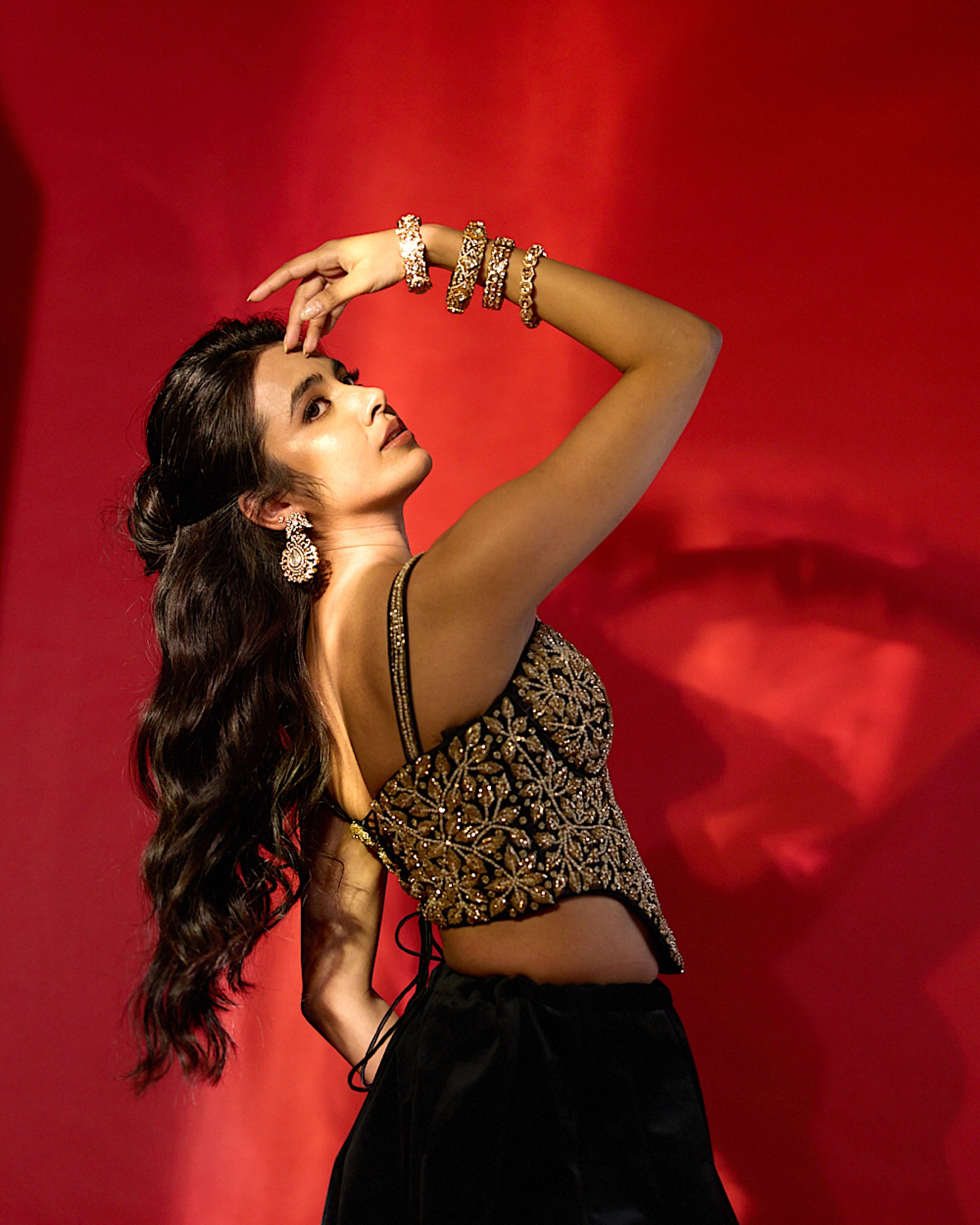 Shivani Nagaram Sizzling Poses in Black Dress