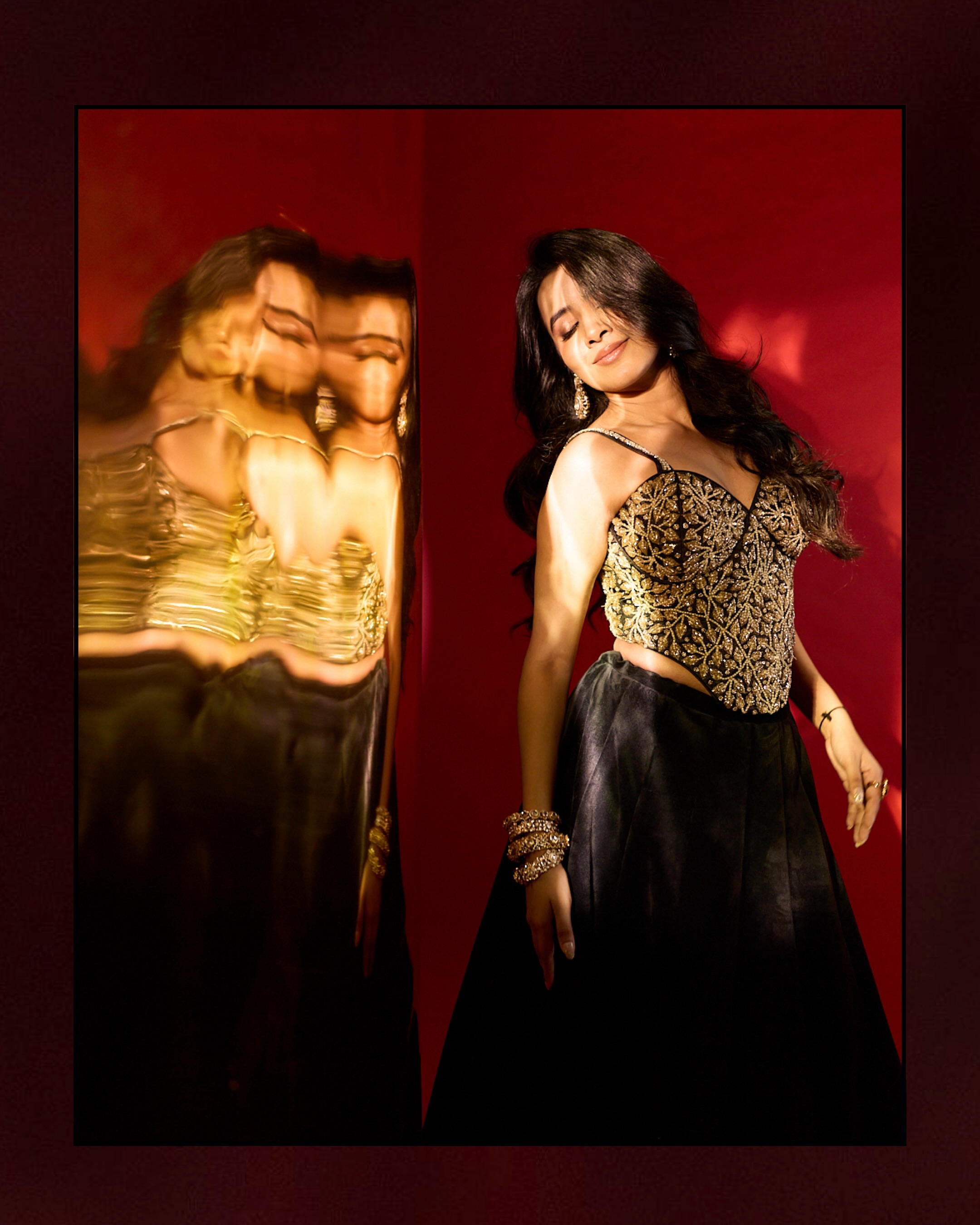 Shivani Nagaram Sizzling Poses in Black Dress