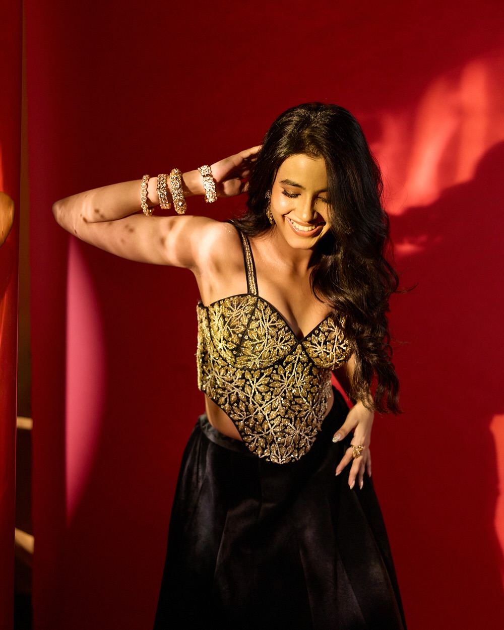 Shivani Nagaram Sizzling Poses in Black Dress
