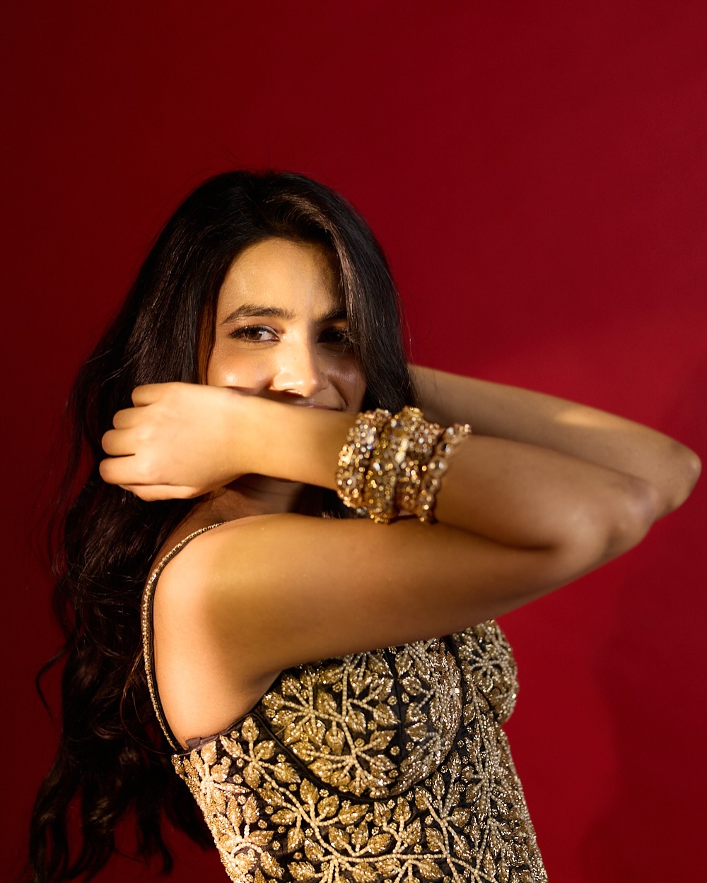Shivani Nagaram Sizzling Poses in Black Dress