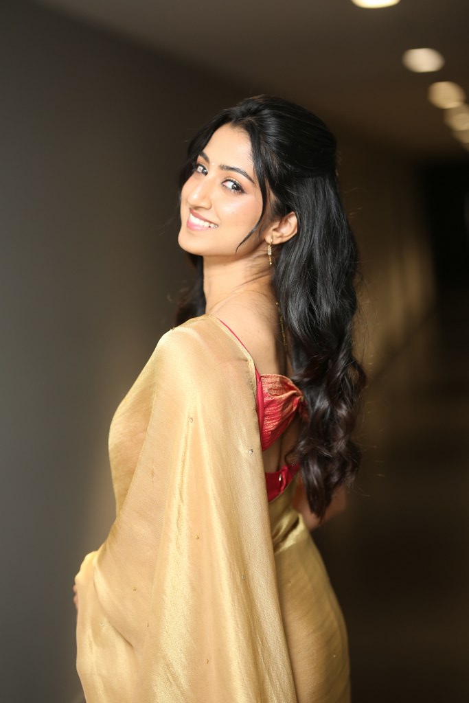 Sushmita Shetty Shines in Gold Saree