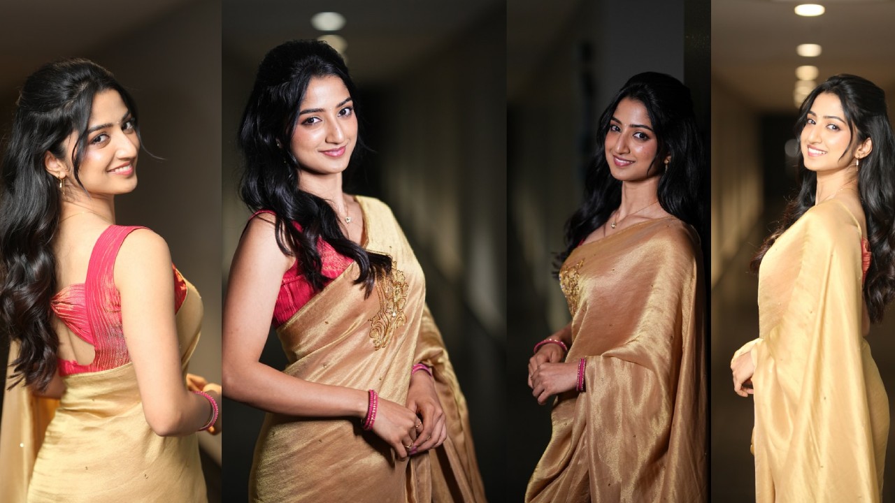 Sushmita Shetty : ‘దొంగ నా కొడుకు’ సాంగ్ లాంచ్ ఈవెంట్.. చీరకట్టులో మెరిపించిన సుష్మిత శెట్టి.. ఫొటోలు..