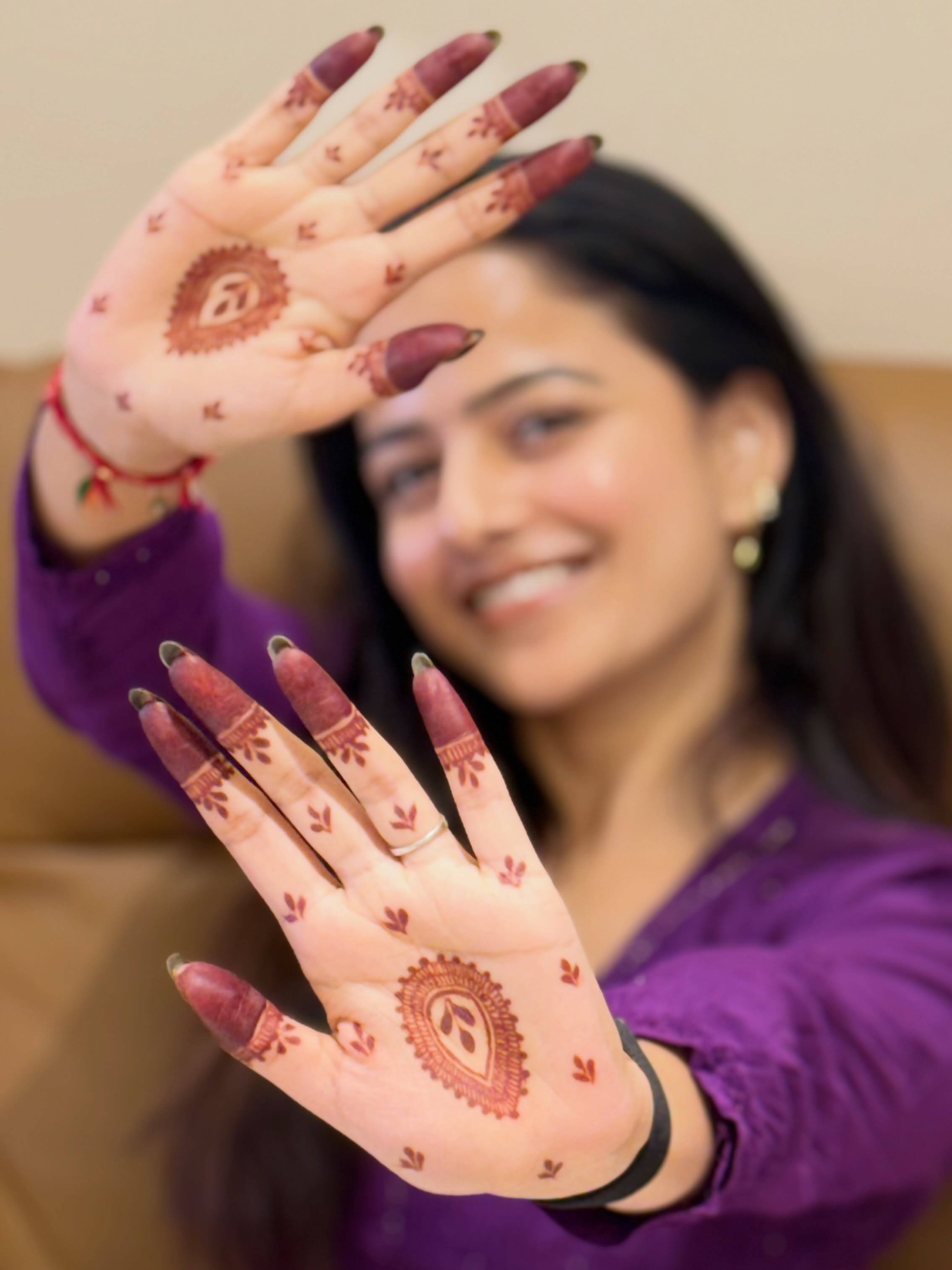 Vaishnavi Chaitanya Poses with Mehendi