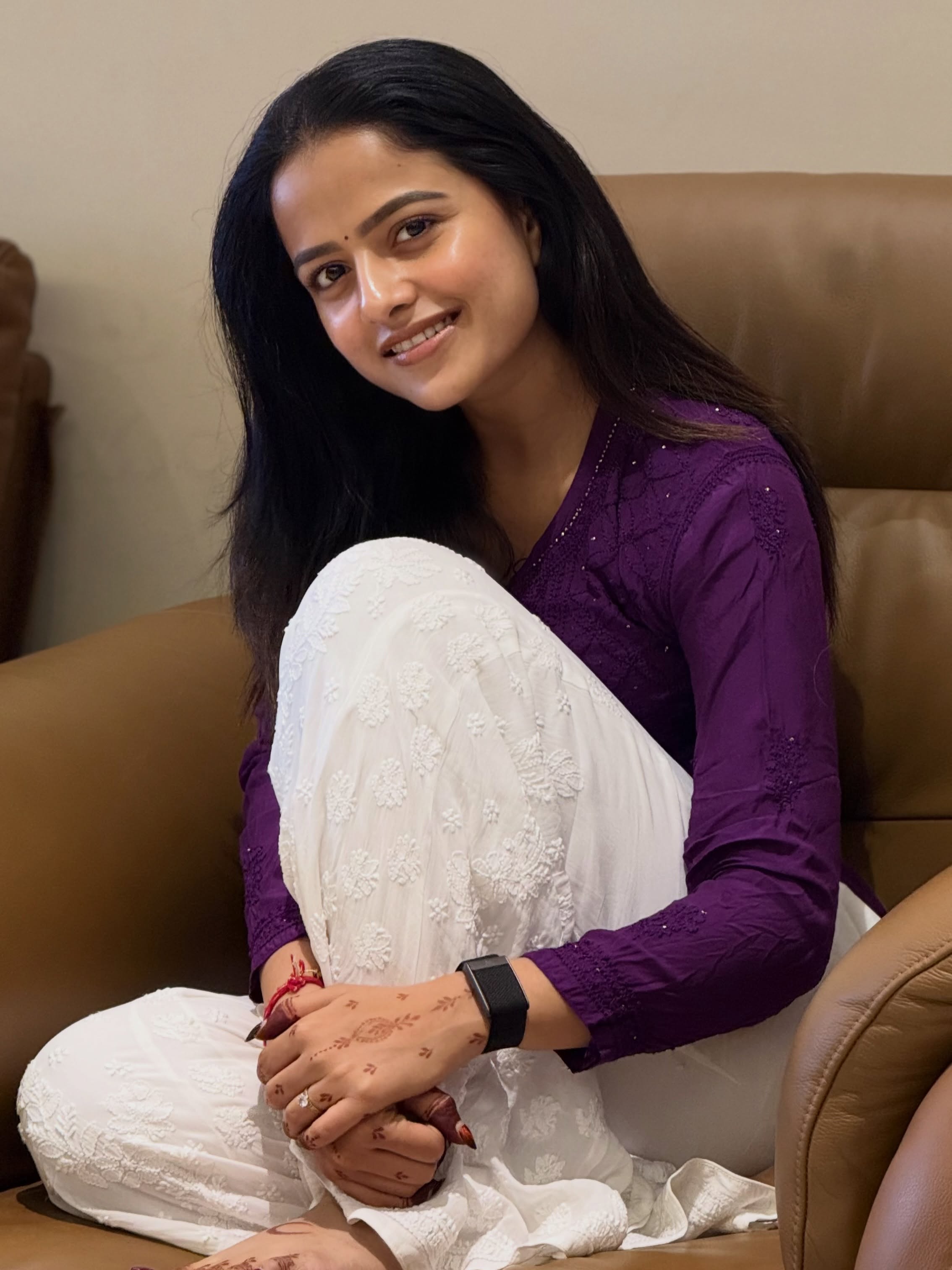 Vaishnavi Chaitanya Poses with Mehendi