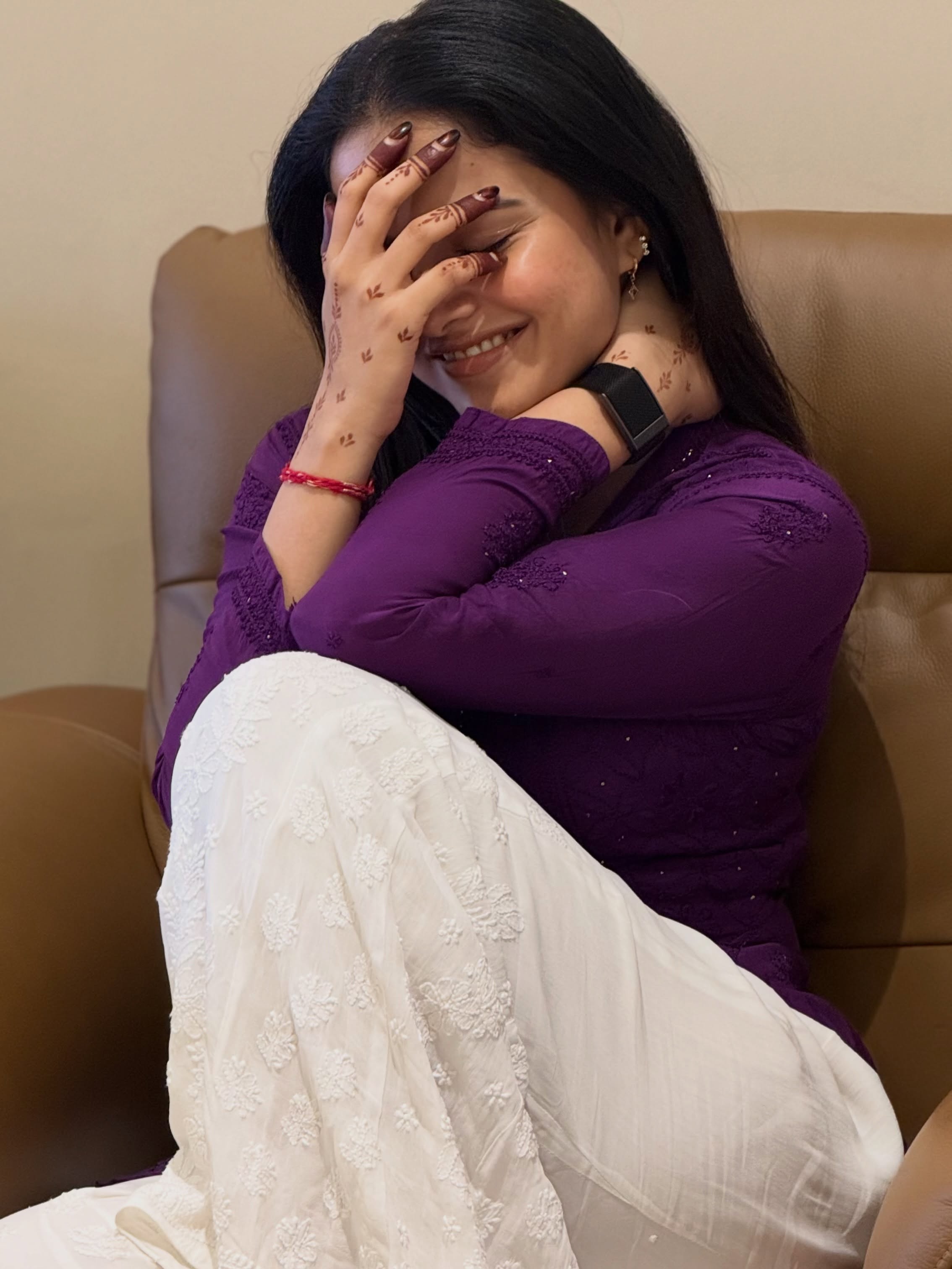 Vaishnavi Chaitanya Poses with Mehendi