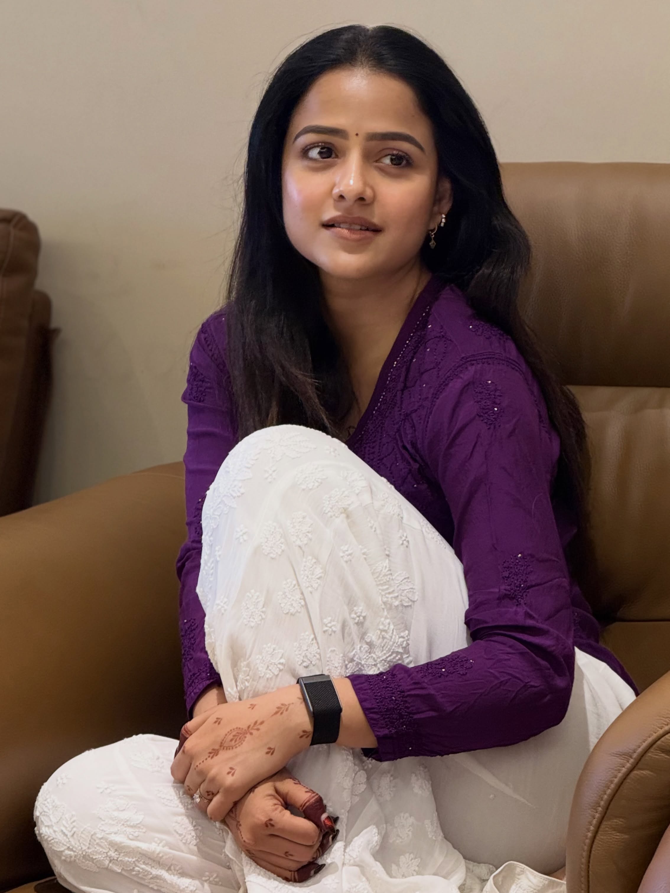 Vaishnavi Chaitanya Poses with Mehendi