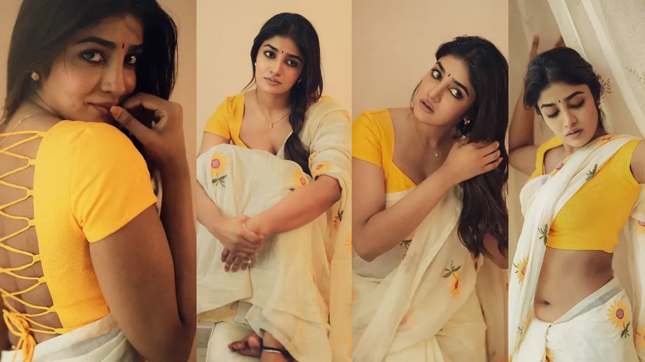 Dimple Hayathi : చీరలో మత్తెక్కించే కాటుక కళ్ళతో.. డింపుల్ హయతి ఫొటోలు వైరల్..